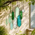 Stained Glass Geometric Wind Chime Suncatcher