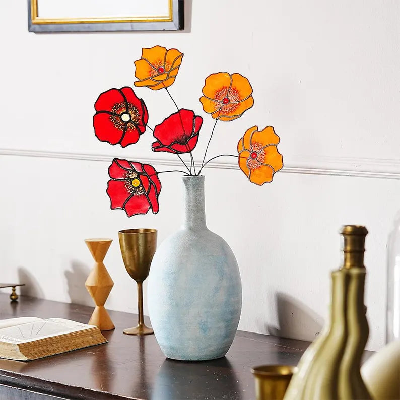 California Poppy Stained Glass Bouquet