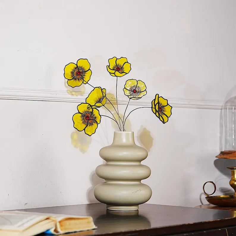 California Poppy Stained Glass Bouquet