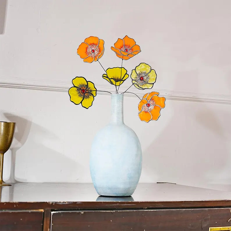 California Poppy Stained Glass Bouquet