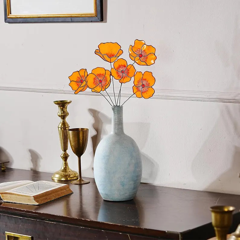 California Poppy Stained Glass Bouquet